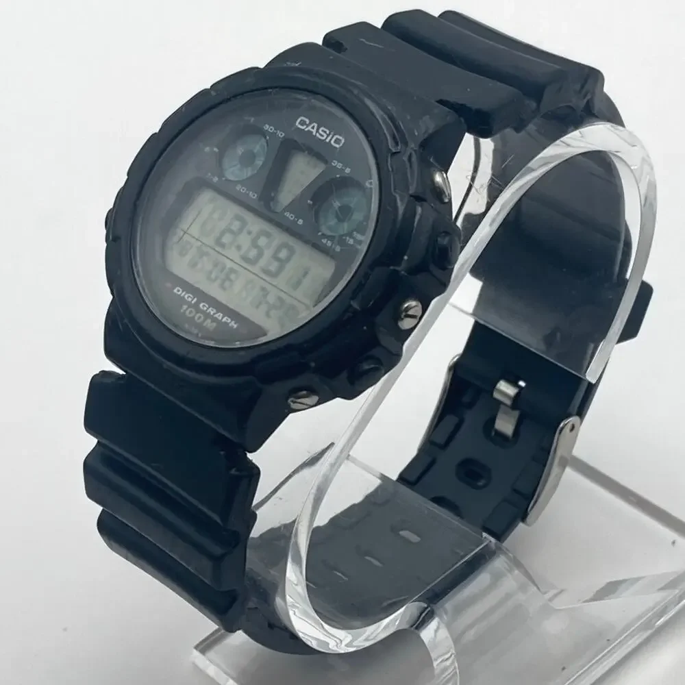 VTG Rare Casio Digi Graph Display DGW-30 Digital Men's Sport Watch WR Chrono